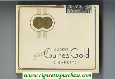 Guinea Gold Golden's Mild cigarettes wide flat hard box